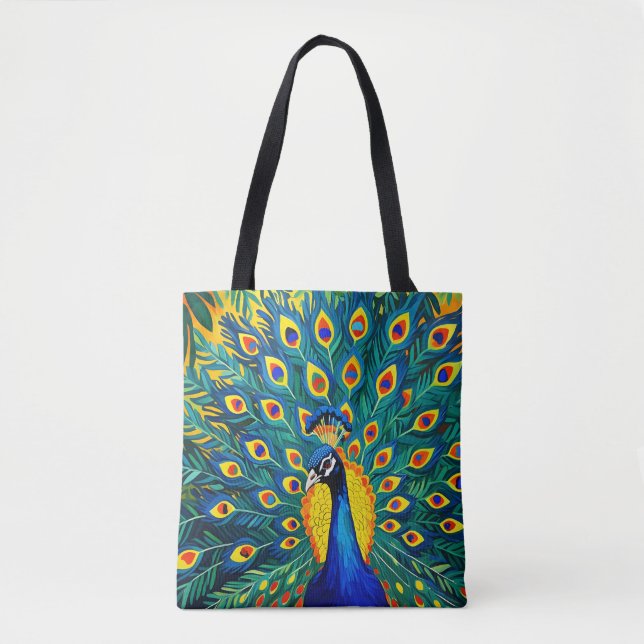 Mod Peacock Tote Bag (Front)