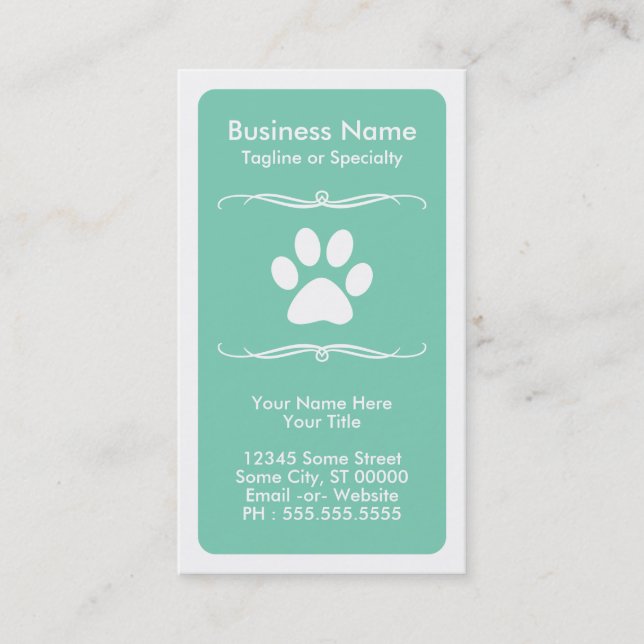 mod pet paw loyalty card (Front)