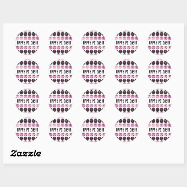 Mod Pi  - Pink Pi Classic Round Sticker (Sheet)