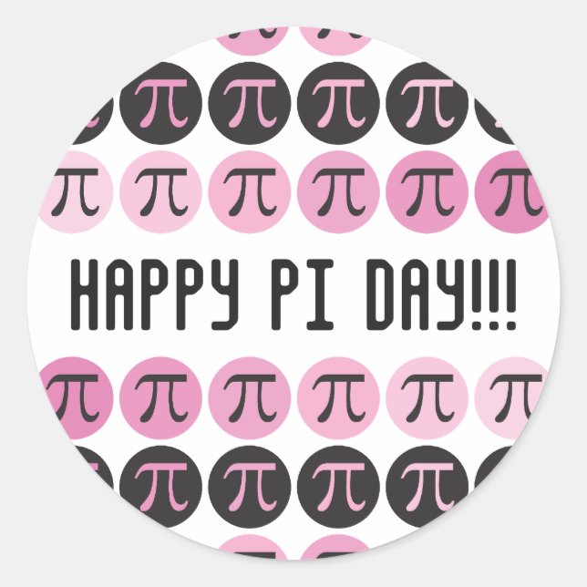 Mod Pi  - Pink Pi Classic Round Sticker (Front)