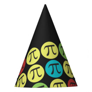 Mod Pi Symbols Colourful Pattern Paper Party Hats