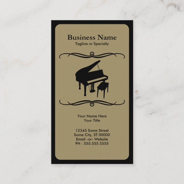mod piano business card (Front)