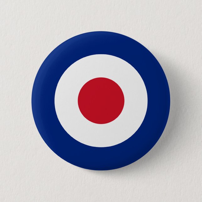 MOD Pinback Button Blue Red and White (Front)