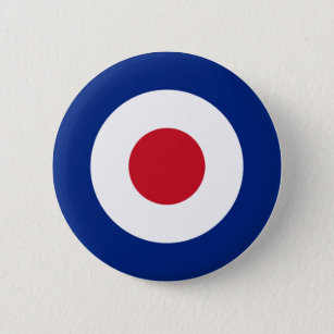 MOD Pinback Button Blue Red and White