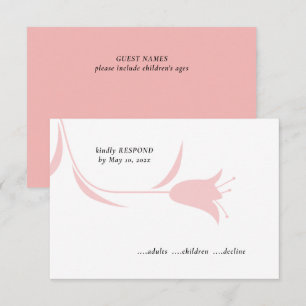 MOD PINK TULIP WEDDING RSVP CARD