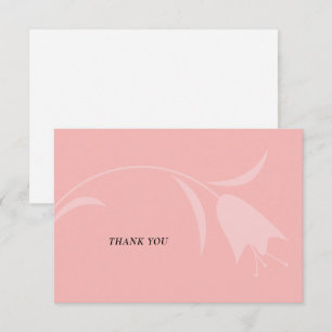 MOD PINK TULIP WEDDING THANK YOU CARD
