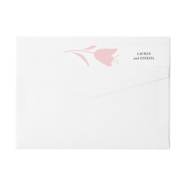 MOD PINK TULIP WEDDING WRAP AROUND LABEL (Back)