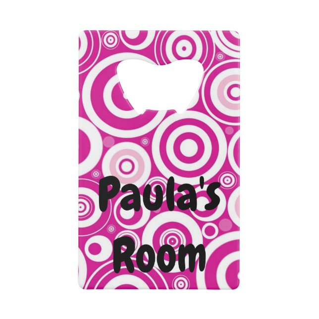 Mod Pink & White Concentric Retro Circles (Front)