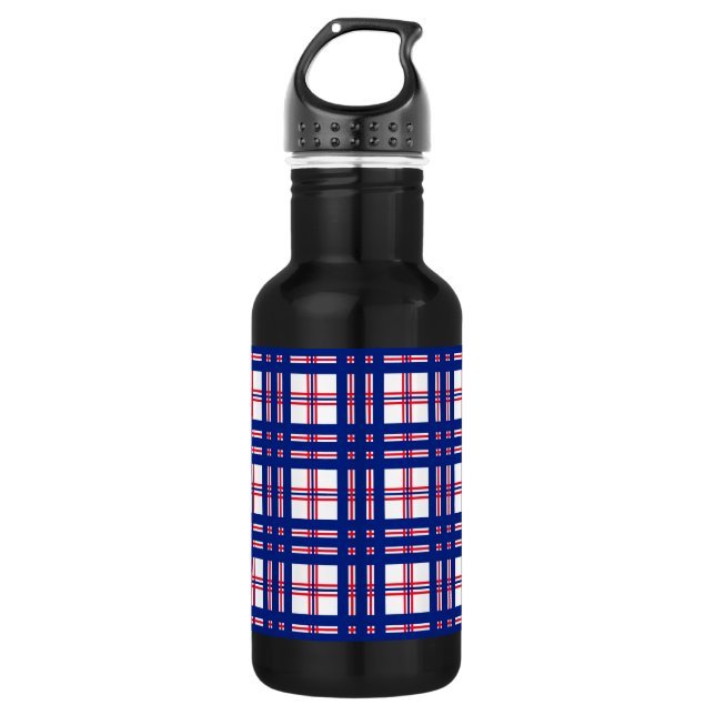 Mod Plaid Pattern Red White Blue 532 Ml Water Bottle (Front)