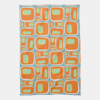 Mod Pod- in Turquoise and Orange and White Tea Towel
