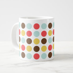 Mod polka dots modern personalised large coffee mug