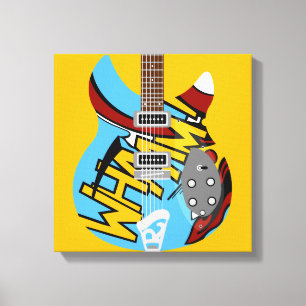 Mod Pop art guitar Canvas Print