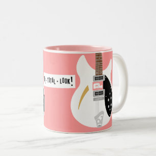 Mod Pop Art Guitar Two-Tone Coffee Mug