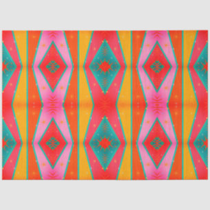 Mod Pop Diamond Pattern Pink Orange Blue Yellow Tissue Paper