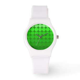 Mod Pop Dots Gradient Green Circles White Watch