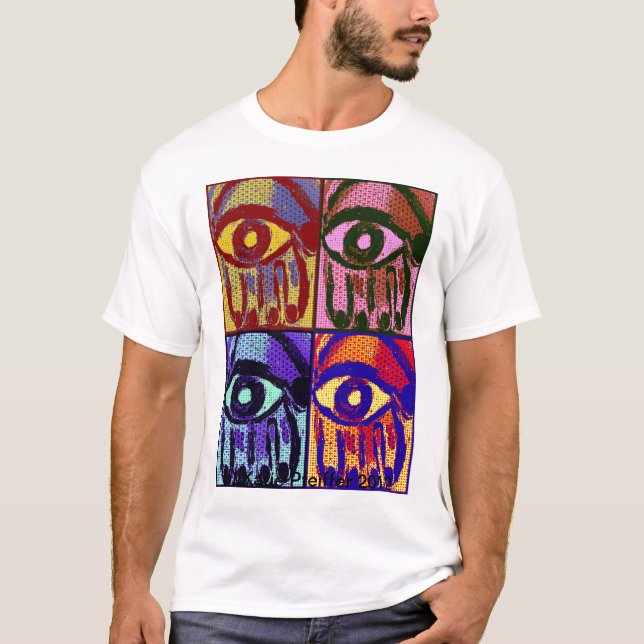 Mod Pop Hamsa Hand T Shirt (Front)