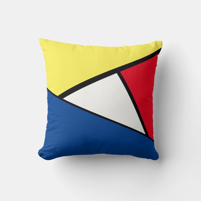 Mod Primary Red Blue Yellow Colour Block Cushion (Front)