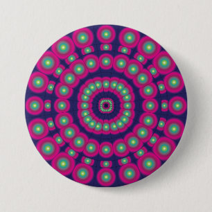 Mod Psychedelic Spheres Dartboard 7.5 Cm Round Badge