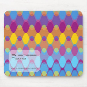 Mod Purple Blue Zig Zag Waves Pattern Abstract Art Mouse Mat