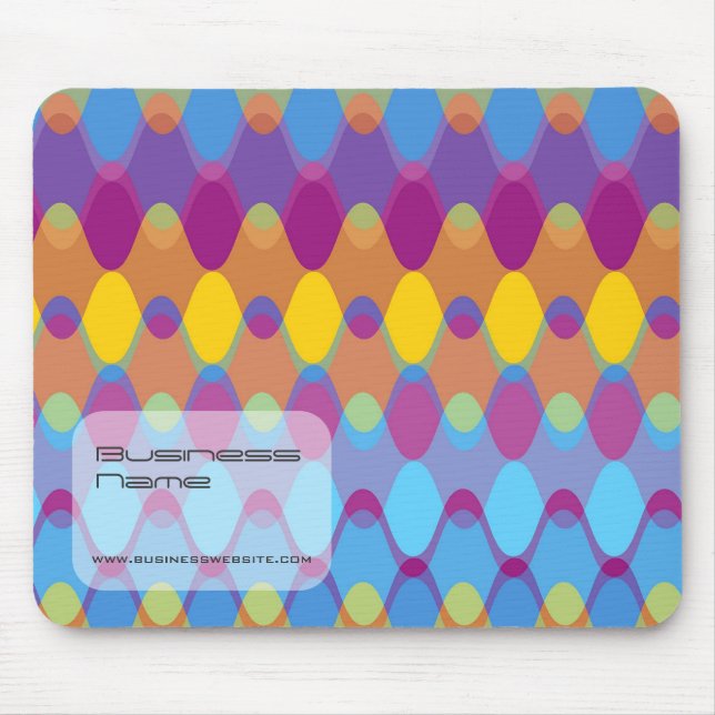 Mod Purple Blue Zig Zag Waves Pattern Abstract Art Mouse Mat (Front)