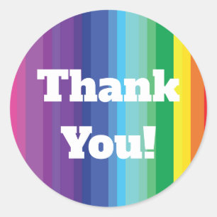 Mod Rainbow Colourful 1st Birthday Party Classic Round Sticker