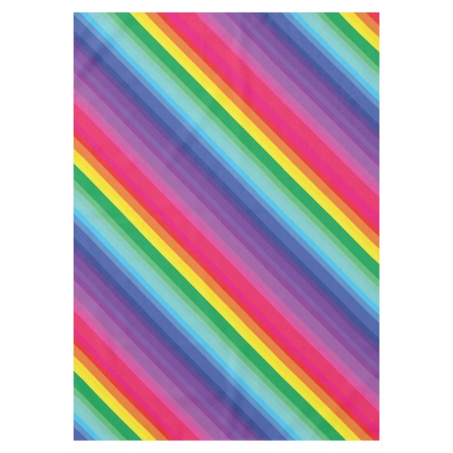 Mod Rainbow Colourful 1st Birthday Party Tablecloth (Front)