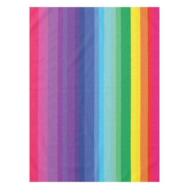 Mod Rainbow Colourful 1st Birthday Party Tablecloth (Front)