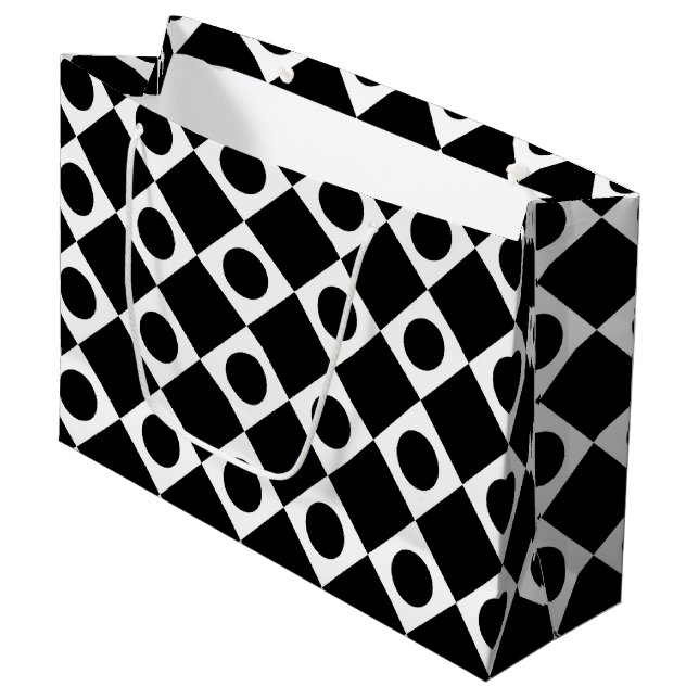 Mod Retro 60s Black Large Gift Bag (Front Angled)