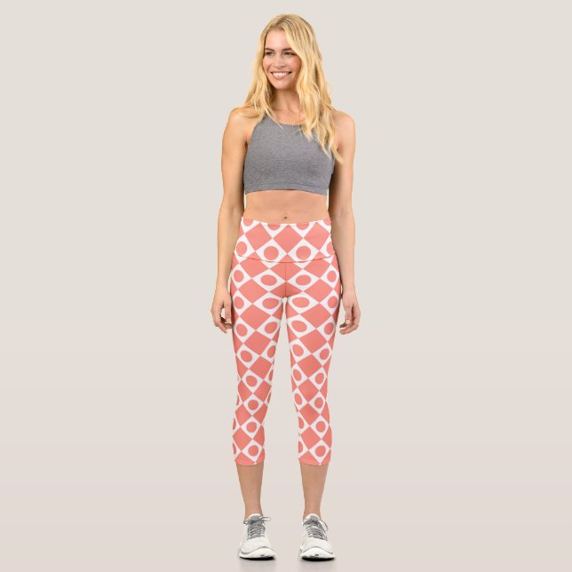 Mod Retro 60's Cantaloupe Capri Leggings (Front)