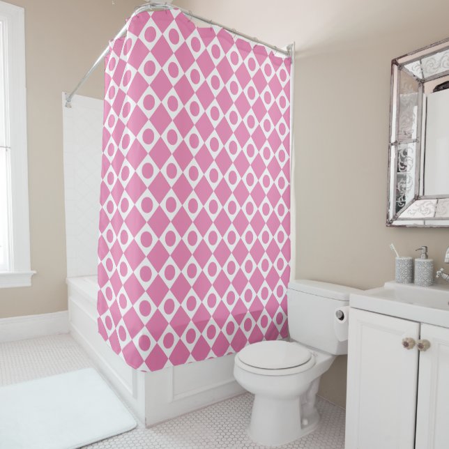 Mod Retro 60's Custom Colour Shower Curtain (In Situ)
