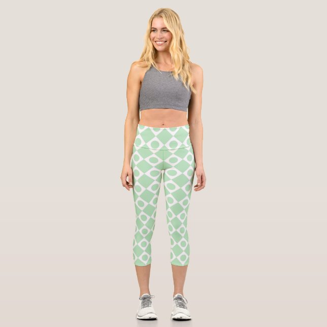 Mod Retro 60's Mint Capri Leggings (Front)
