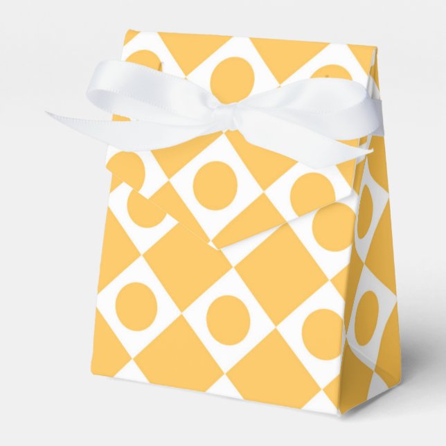 Mod Retro 60's Mustard Favour Box (Front Side)