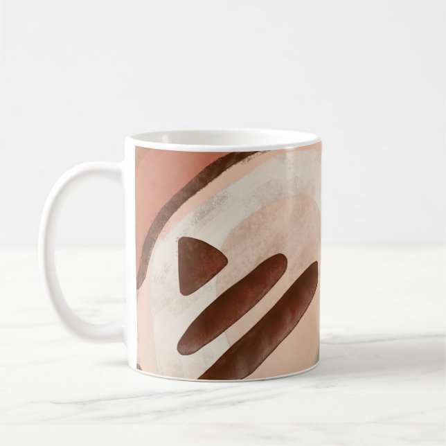 Mod Retro Abstract Rusty Earthy Mid Century Modern Coffee Mug (Left)