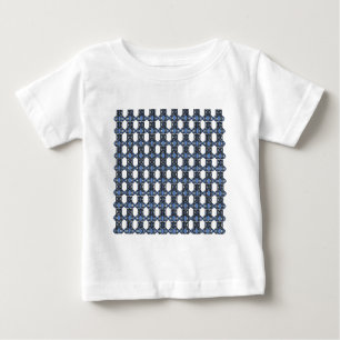 Mod Retro Blue Abstract Scarab Pattern Baby T-Shirt