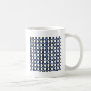 Mod Retro Blue Abstract Scarab Pattern Coffee Mug