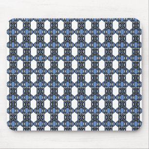Mod Retro Blue Abstract Scarab Pattern Mouse Mat