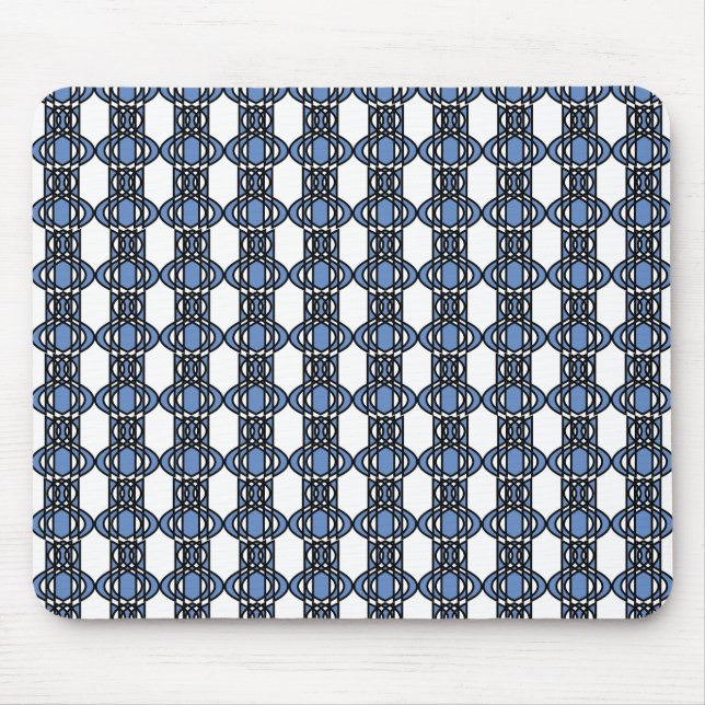 Mod Retro Blue Abstract Scarab Pattern Mouse Mat (Front)