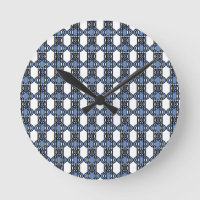 Mod Retro Blue Abstract Scarab Pattern