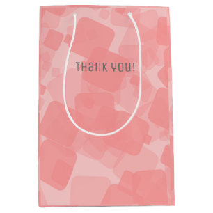 Mod Retro Pink Squares Pattern  Medium Gift Bag