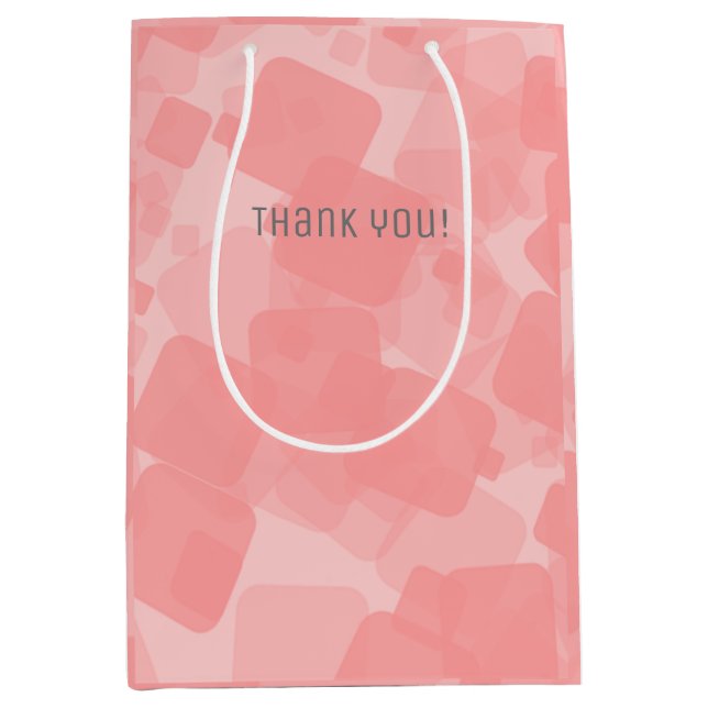 Mod Retro Pink Squares Pattern  Medium Gift Bag (Front)