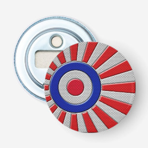 Mod Roundel Sunburst Carbon Fibre Style Bottle Opener