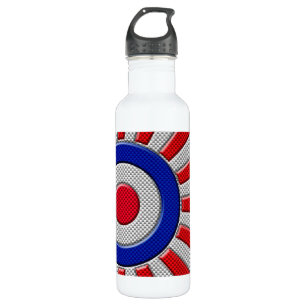 Mod Roundel Sunburst Design in Carbon Fibre Style 710 Ml Water Bottle