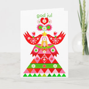 Mod Scandi Holiday Bird Angel Card