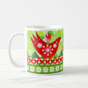Mod Scandi Holiday Bird Mug