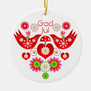 Mod Scandi Holiday Bird Ornament