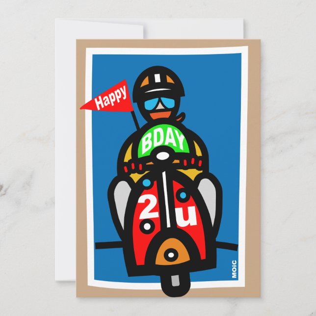 Mod Scooter Birthday card (Front)