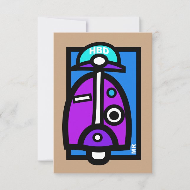 Mod Scooter Birthday card (Front)