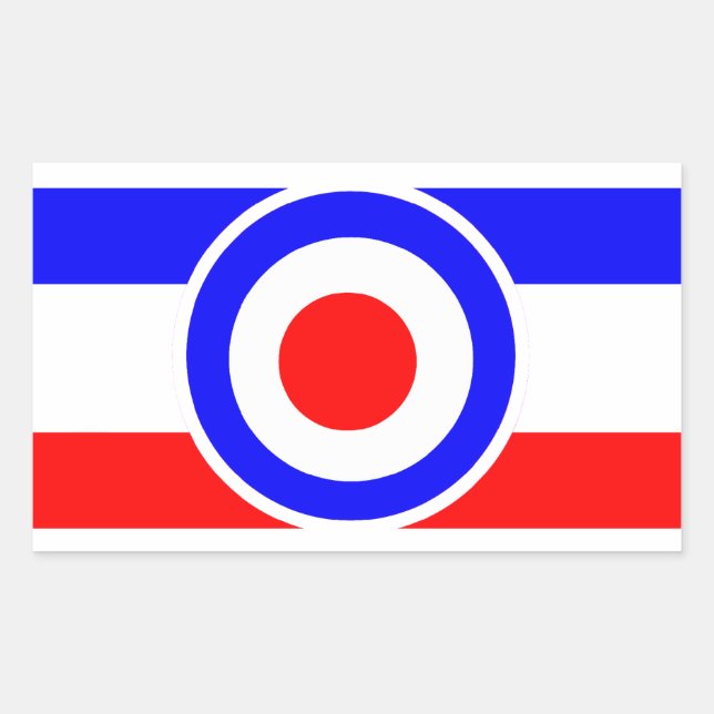 Mod Scooter target with stripes Rectangle Stickers (Front)