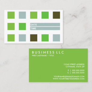 mod squares appointment card (green)