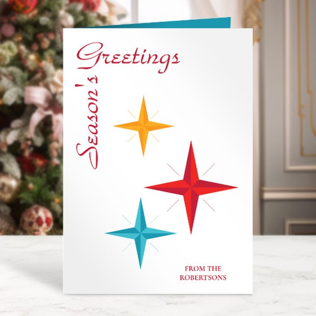 Mod Stars, Mid-Century Modern Retro Christmas Holiday Card (Creator Uploaded)